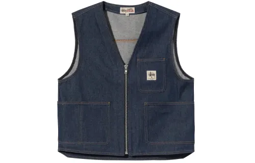 Stussy Vests Unisex Dark Blue V Neck Moderate