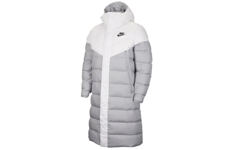 Nike Down Jackets Men's Wolf Gray Hooded Moderate Other