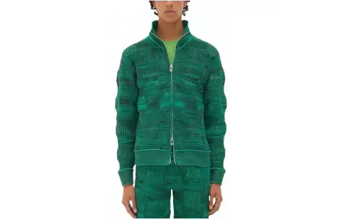 Bottega Veneta Jackets Men's Green Stand Collar Moderate Other