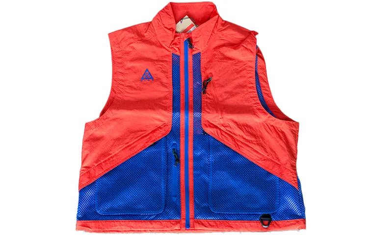 Nike ACG Vests Men's Orange Blue Stand Collar Moderate Other