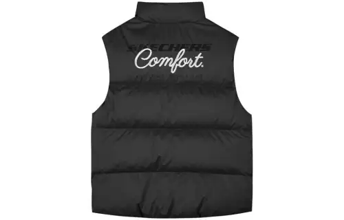 Skechers Colorful Down Vests Men's Dark Black/01X2 Stand Collar Moderate Other