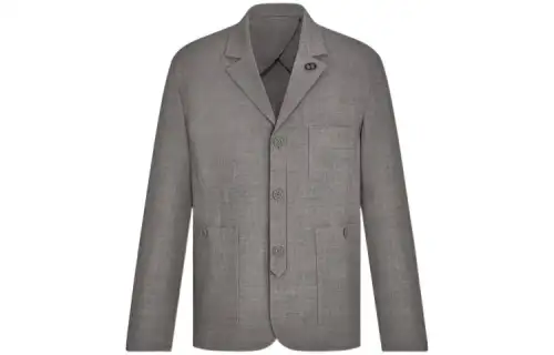 DIOR Business Suits Men's Gray Suit Collar Moderate Business Suit
