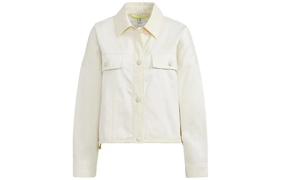 Adidas Jackets Women's White Lapel Moderate Straight Fit