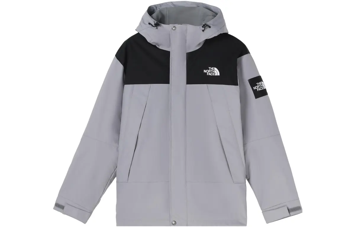 THE NORTH FACE Multicolor Hooded Fleece Lined Jacket Unisex Light Gray