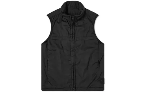 STONE ISLAND Vests Unisex Black Stand Collar Moderate Other