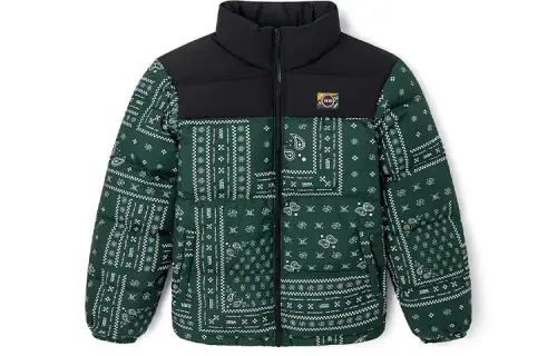 Vans Down Jackets Men's Green Stand Collar Moderate