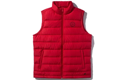 Li Ning Down Vests Men's Bull Red Stand Collar Moderate Quilted Down Jacket