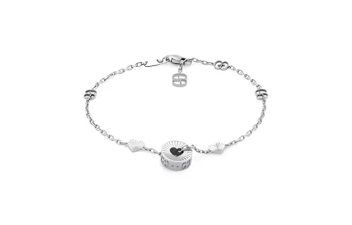GUCCI 18kt White Gold Icon Charm Bracelet
