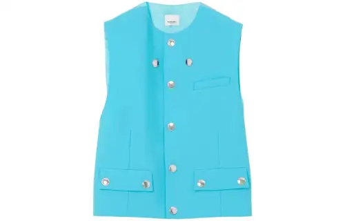 Burberry Vests Men's Blue Crew Neck Moderate Other
