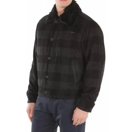 PRADA Jackets Men's Gray Lapel Moderate Other