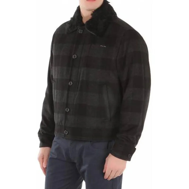 PRADA Jackets Men's Gray Lapel Moderate Other