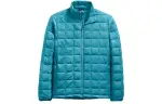 THE NORTH FACE Down Jackets Men's Aqua Blue Stand Collar Thin Quilted Down Jacket