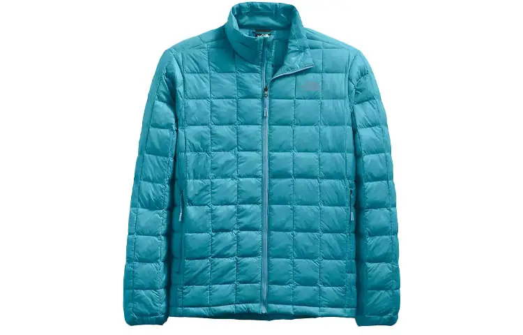 THE NORTH FACE Down Jackets Men's Aqua Blue Stand Collar Thin Quilted Down Jacket