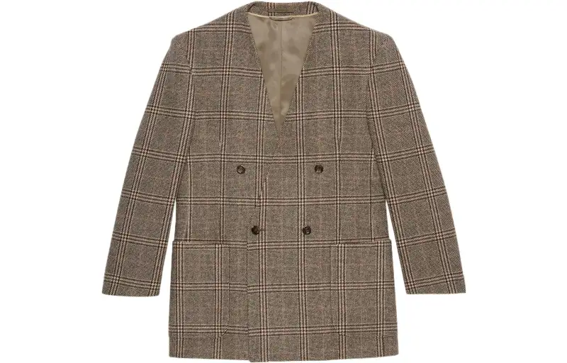 GUCCI Checked Double-Breasted Jacket