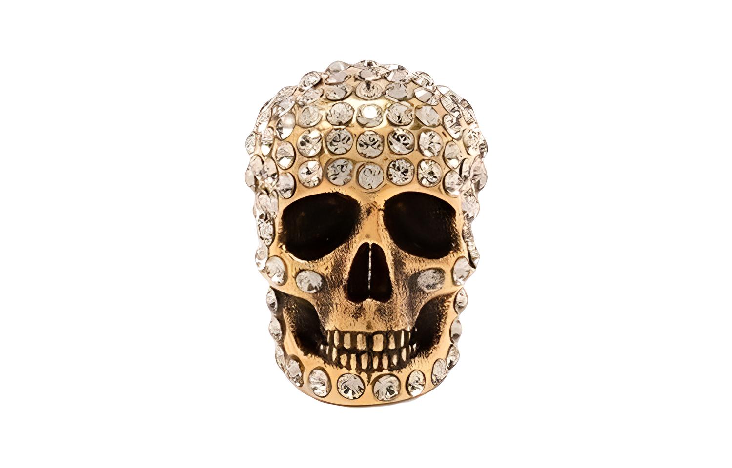 ピアス alexander mcqueen FW25 LOGO EARRINGS (836397 J161B1021) Women's Pave Skull Chain Earrings in Gold | McQueen US