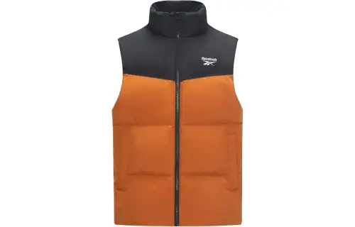 Reebok Down Vests Unisex Orange Stand Collar Moderate Other