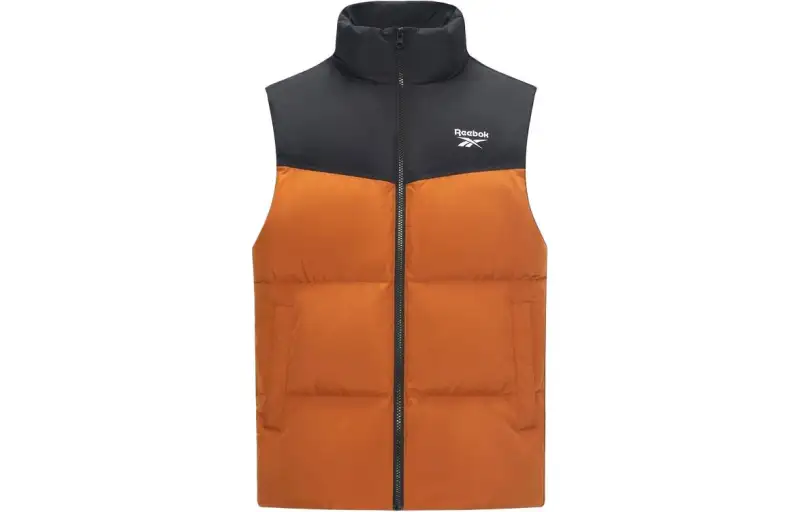 Reebok Down Vests Unisex Orange Stand Collar Moderate Other