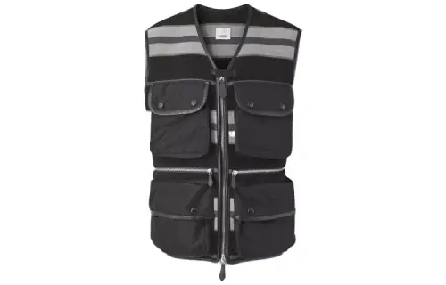 Burberry Vests Men's Black V Neck Moderate Other