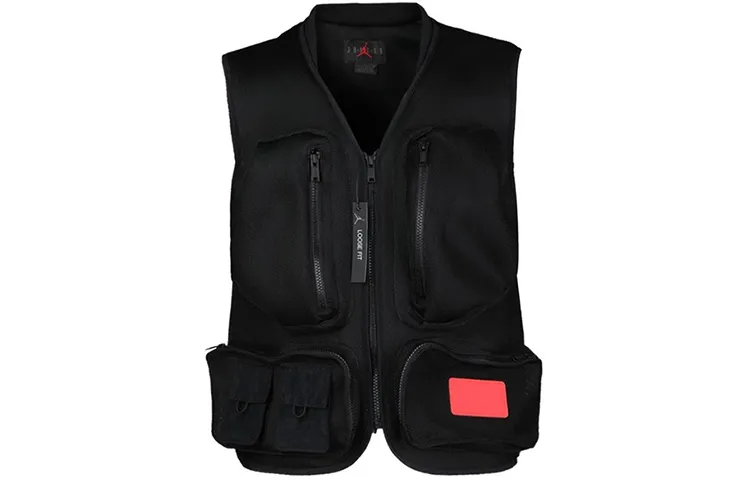 Jordan Vests Men's Black V-neck Moderate Workwear