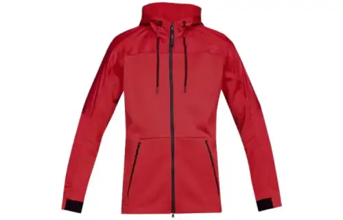 Under Armour ColdGear Jackets Men's Red Hooded Moderate Straight Fit