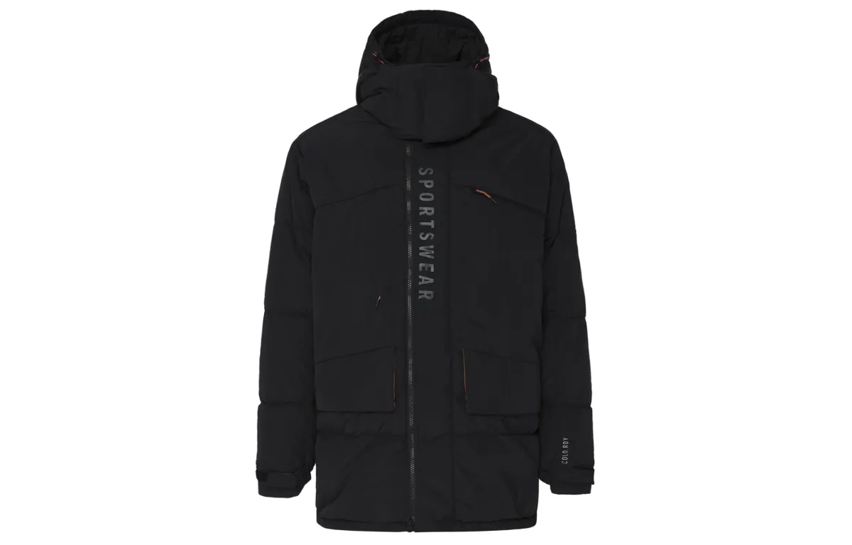 Adidas Down Jackets Men's Black Hooded Moderate Straight Fit