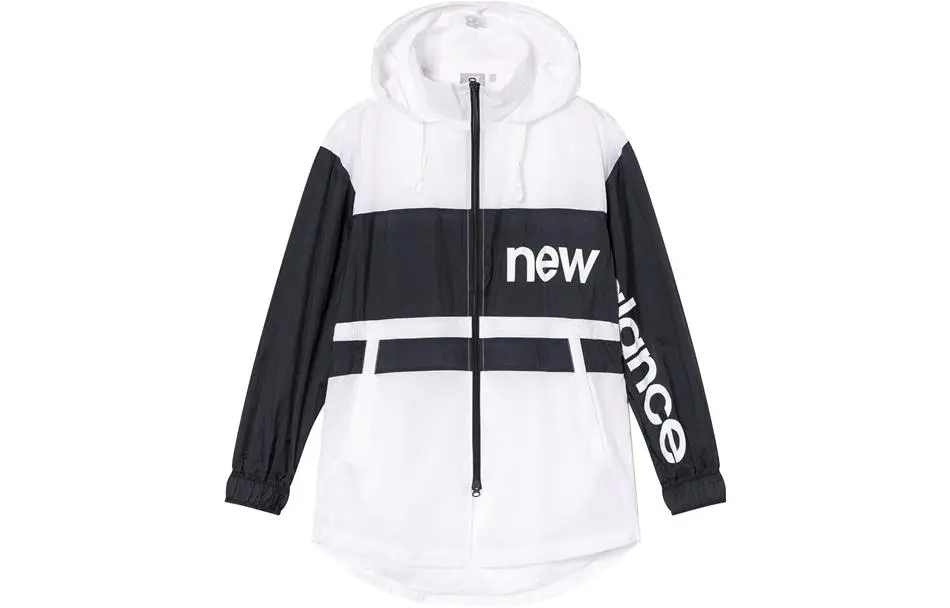 New Balance Windproof Breathable Abrasion Resistant Windbreaker Jacket Unisex Black White