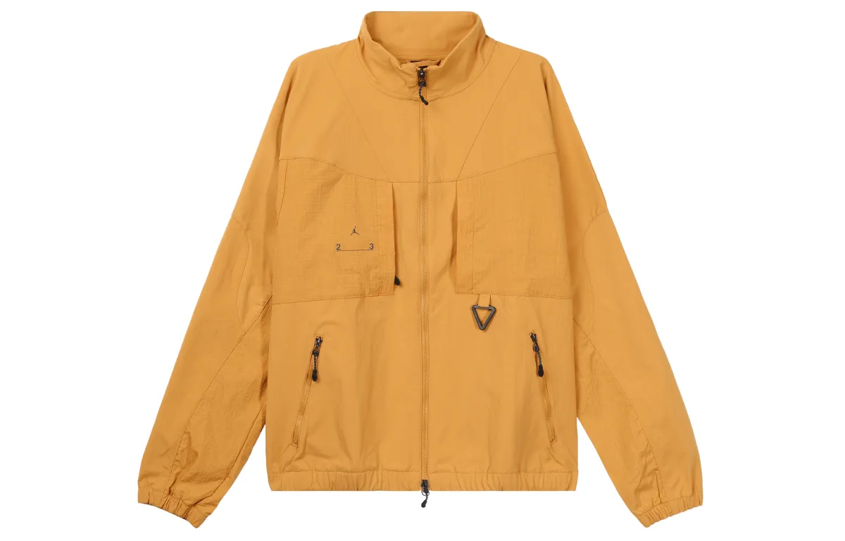 Jordan Jackets Men's Earth Yellow Stand Collar Moderate Straight Fit