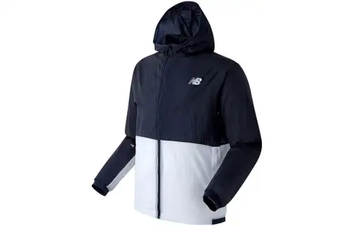 New Balance Jackets Men's Dark Blue Hooded Moderate Other