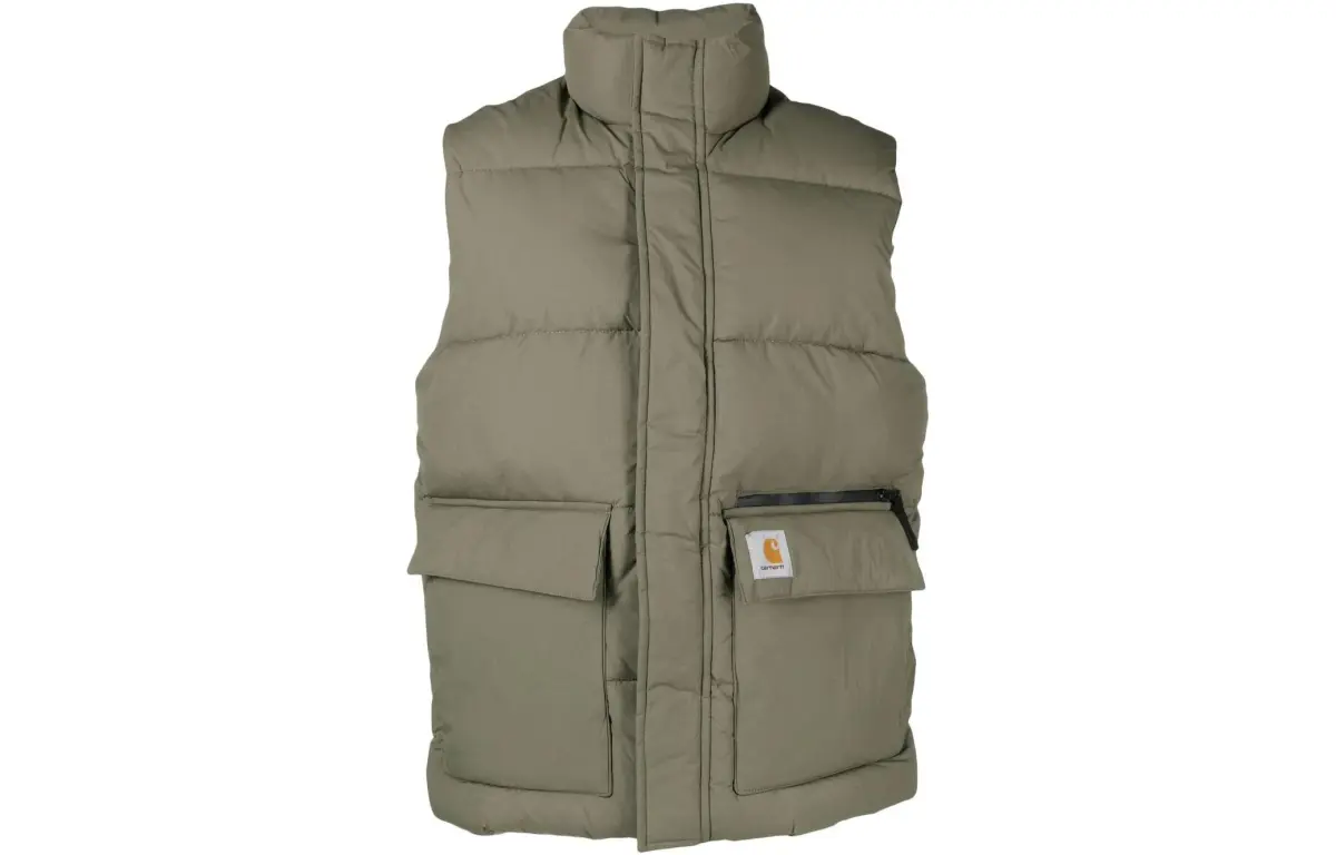 Carhartt WIP Vests Men's Green Stand Collar Moderate Other