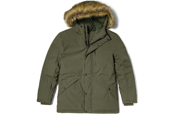 Timberland Down Jackets Men's Army Green Hooded Thickened Other