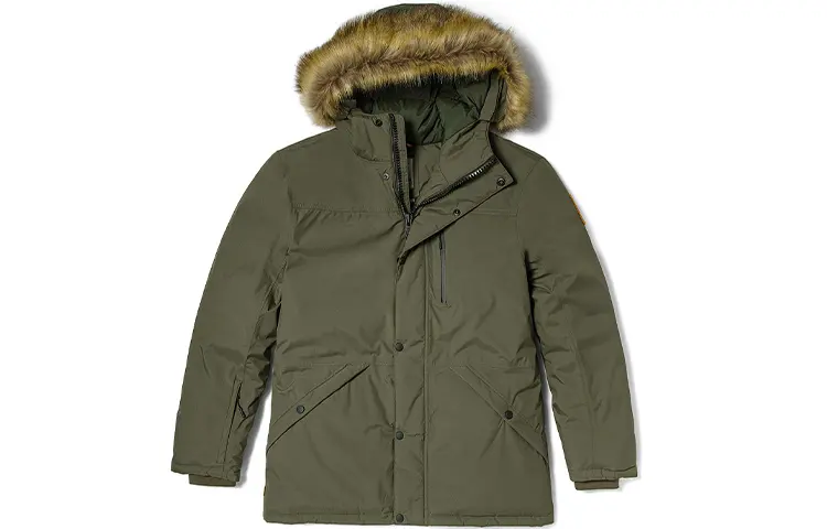 Timberland Down Jackets Men's Army Green Hooded Thickened Other