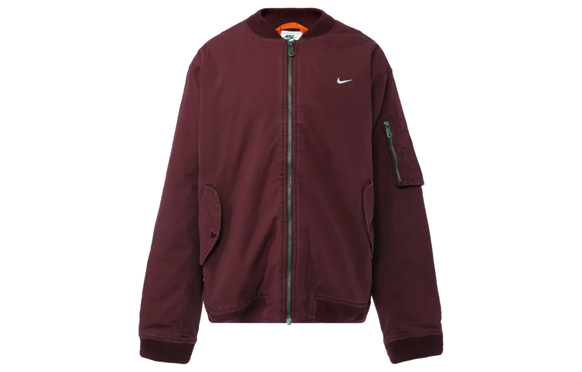 Nike Jackets Men's Red Baseball Collar Moderate Straight Fit