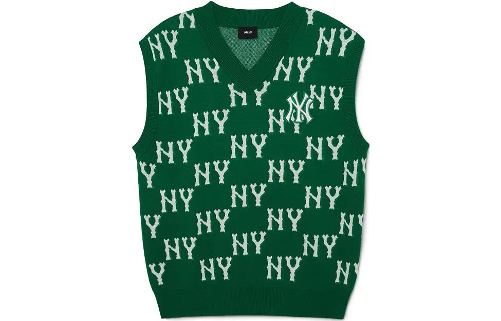 MLB Monogram NEW YORK YANKEES Vests Unisex Neon Green V-neck Moderate Other