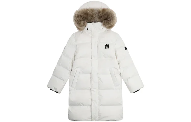 MLB Down Jacket Winter, Long Unisex Ivory White