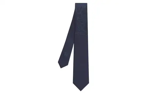 HERMES Brides De Gala Ties Men's Marine Blue/Blue