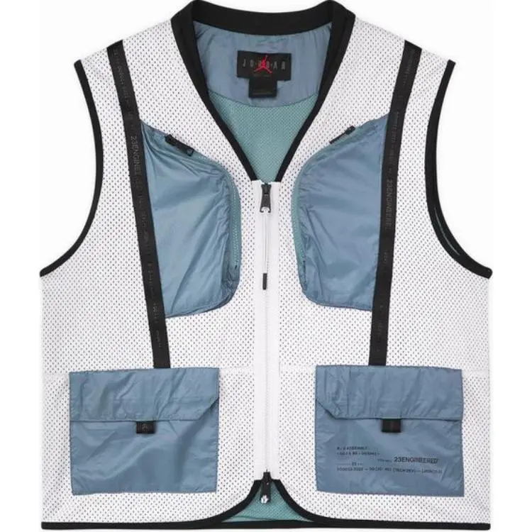 Jordan Vests Men's Gray White Collarless Moderate Other