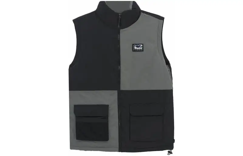 Vans Vests Men's Gray Black Stand Collar Moderate Workwear
