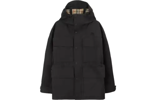 Burberry Patch-Pocket Hooded Parka Coat
