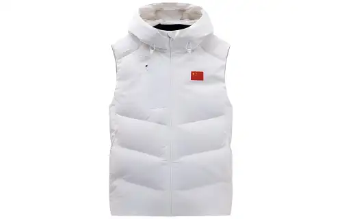 ANTA Champion All Weather Collection Down Vests Men's Papyrus White Hooded Non Detachable Moderate Other