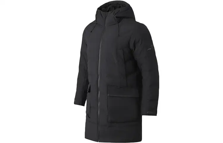 Li Ning Down Jackets Men's Black Hooded Thickened Other