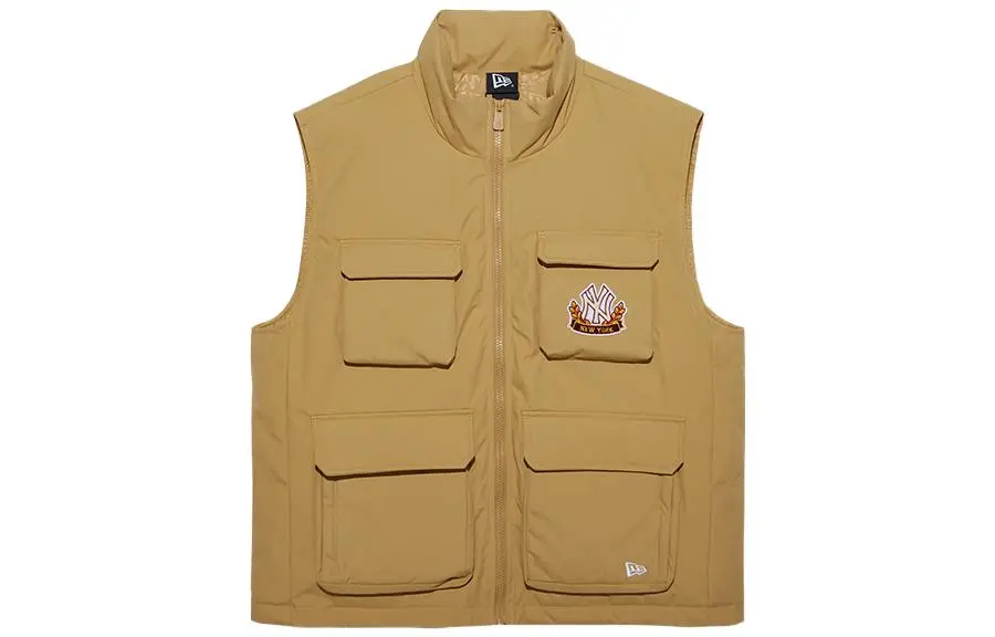 New Era Vests Men's Brown Stand Collar Moderate Other