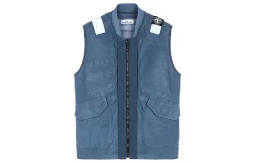 STONE ISLAND Vests Unisex Blue V Neck Moderate Other