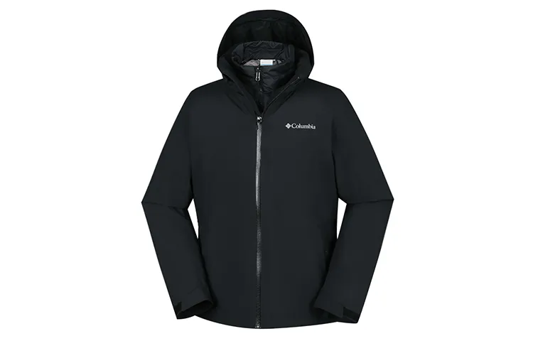 Columbia Windbreaker Jackets Men's Black Turtleneck Moderate