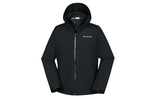 Columbia Windbreaker Jackets Men's Black Turtleneck Moderate