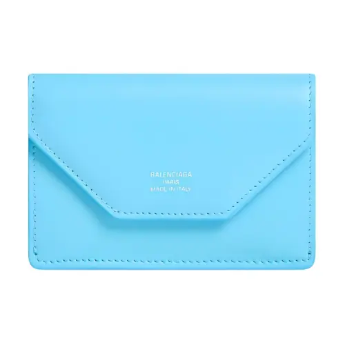 Balenciaga Smooth Calfskin Wallet Mini Women's Blue
