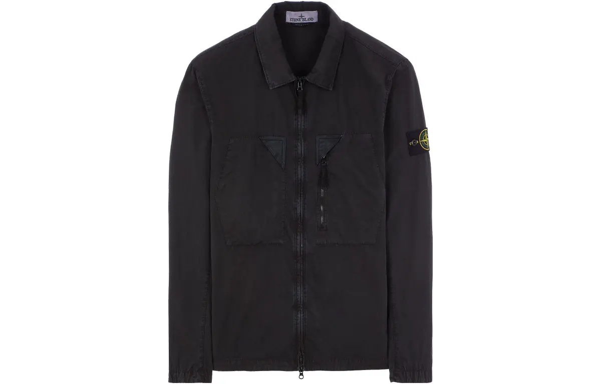 STONE ISLAND Jackets Men's Charcoal Gray Lapel Moderate Other