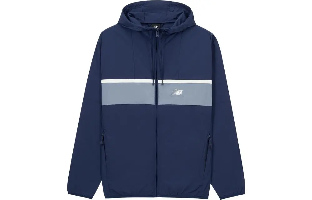 New Balance Jackets Men's Blue Hooded Moderate Other