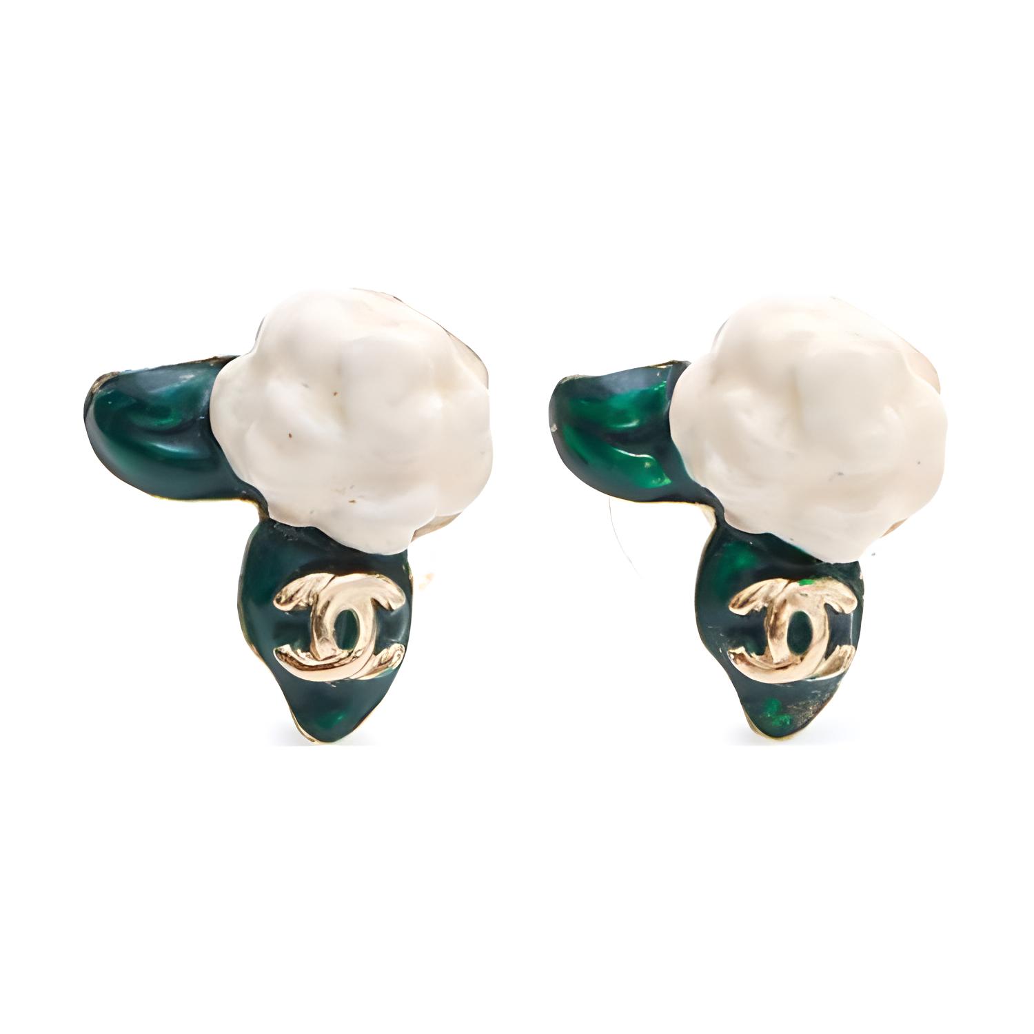 Chanel 2004 Camellia clip-on earrings