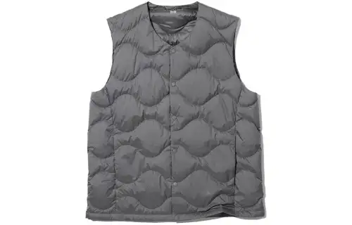 UNIQLO Down Vests Men's Sky Gray Crew Neck Moderate Other