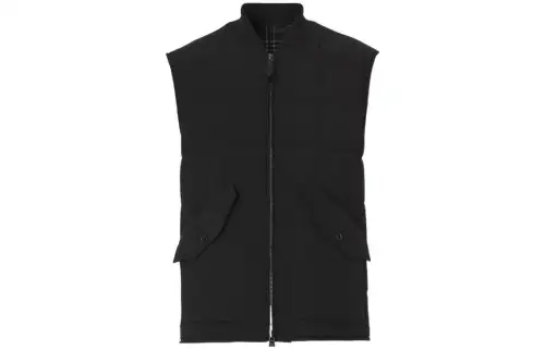 Burberry Vests Men's Black Stand Collar Moderate Other
